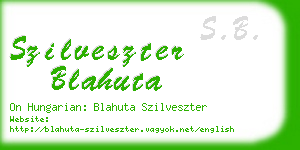 szilveszter blahuta business card